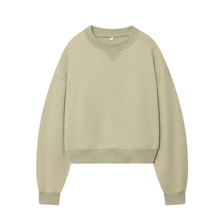Women's oversized cropped sweatshirt with ribbed neckline Mune Fashion