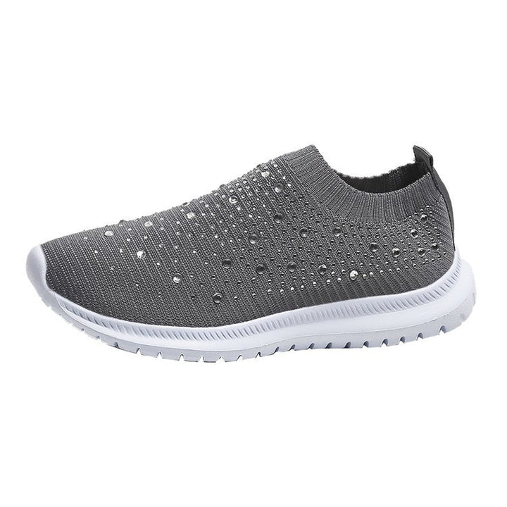 Women’s knit slip-on sneaker with elastic shaft and decorative stones Mune Fashion