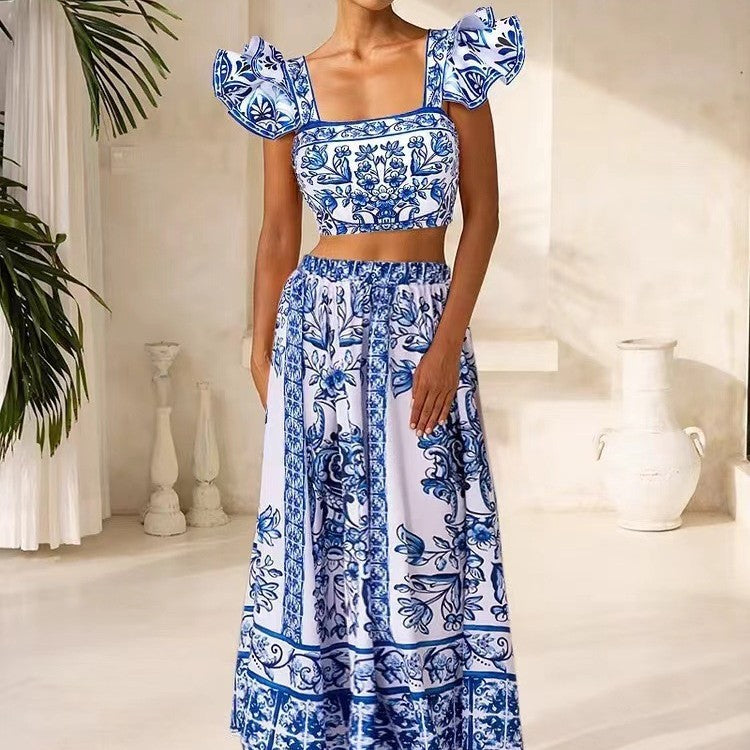 Ladies Bikini Set with playful puff sleeves and elegant wrap skirt Mune Fashion