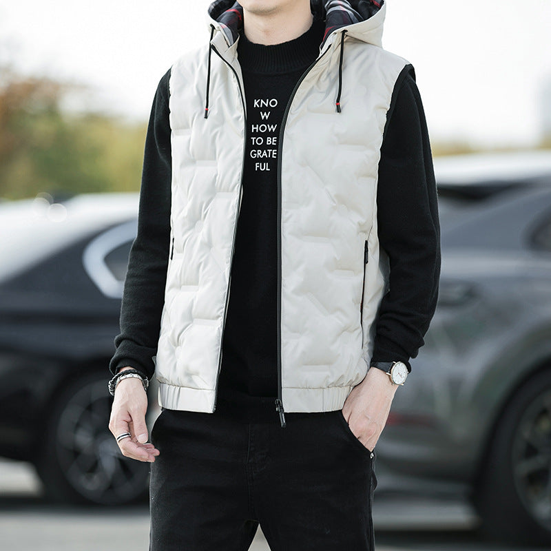 Men's quilted sleeveless hooded vest with thermo insulation Mune Fashion