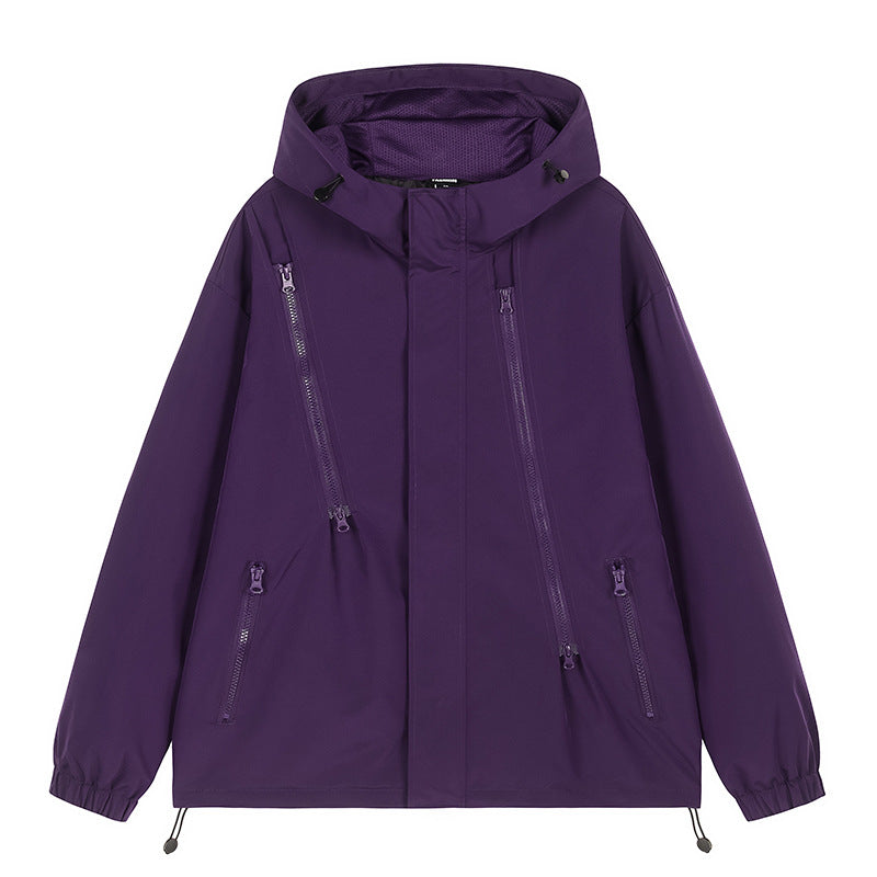 Men's nan technical hooded jacket with water-repellent softshell, angled zip pockets, and adjustable hem Mune Fashion