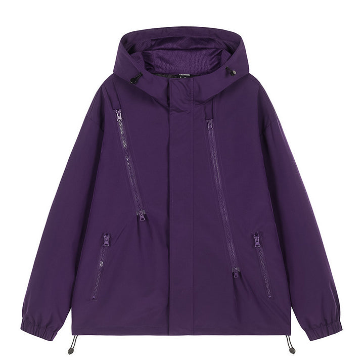 Men's nan technical hooded jacket with water-repellent softshell, angled zip pockets, and adjustable hem Mune Fashion