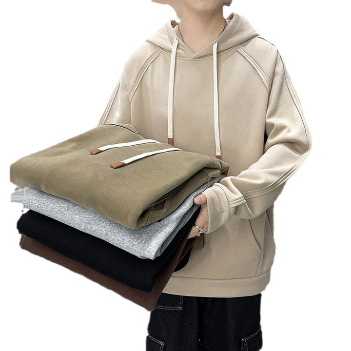 Men's Oversize Hoodie with Kangaroo Pocket Raglan Sleeves and Extra Long Cords Mune Fashion