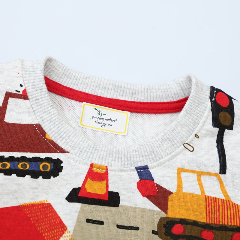 Boys sweatshirt with exciting construction site pattern Mune Fashion