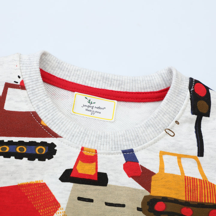 Boys sweatshirt with exciting construction site pattern Mune Fashion