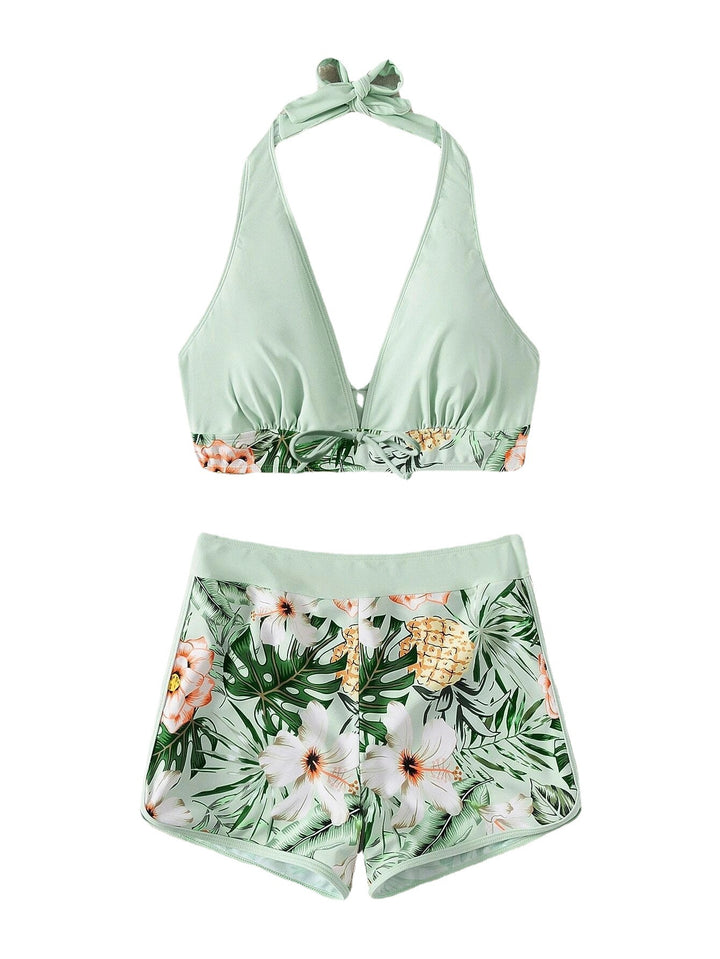 Women’s bikini set with high-cut shorts and playful bandeau top Mune Fashion