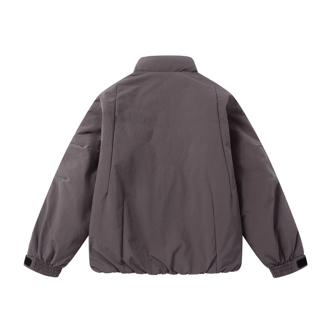 Men's short puffer jacket with protective stand-up collar, concealed zipper, and elastic hem Mune Fashion