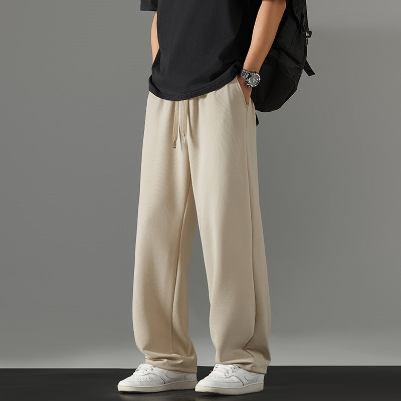 Men's wide Relaxed joggers made of French terry with drawstring, elastic waistband & straight leg Mune Fashion