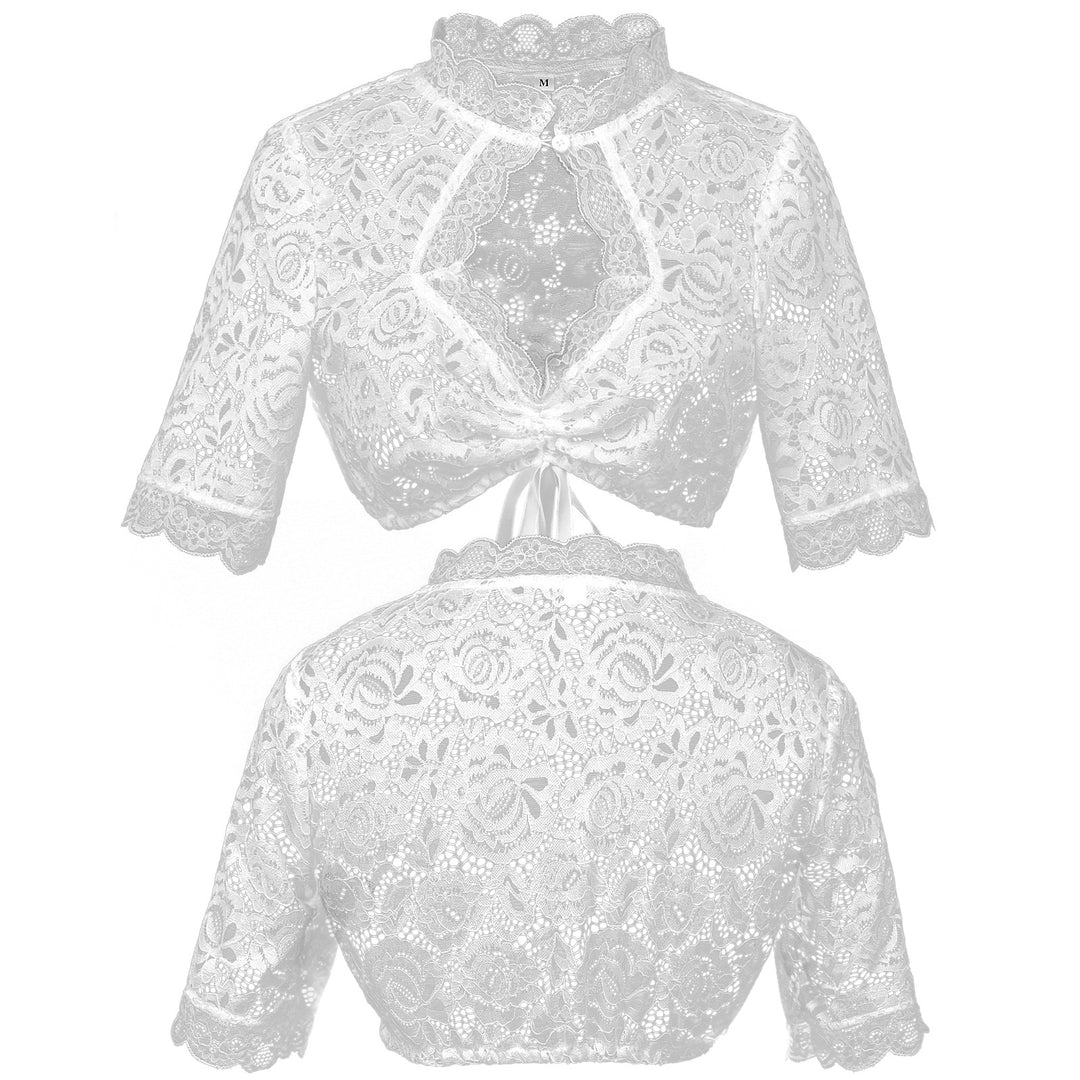 Women knit bolero short with stand-up collar and tie band Mune Fashion
