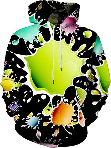 Women's Colorful Hoodie with Creative Splash Designs Mune Fashion