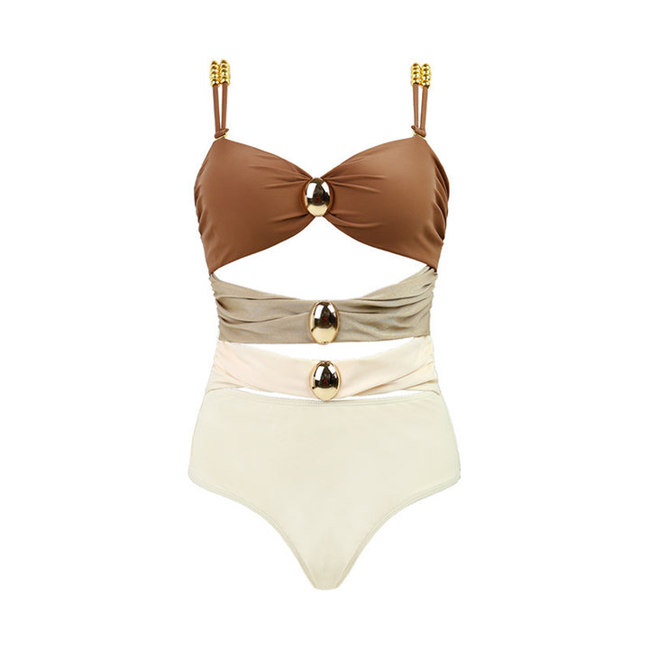 Women's High-Waisted Jumpsuit with Fashionable Cut-Outs