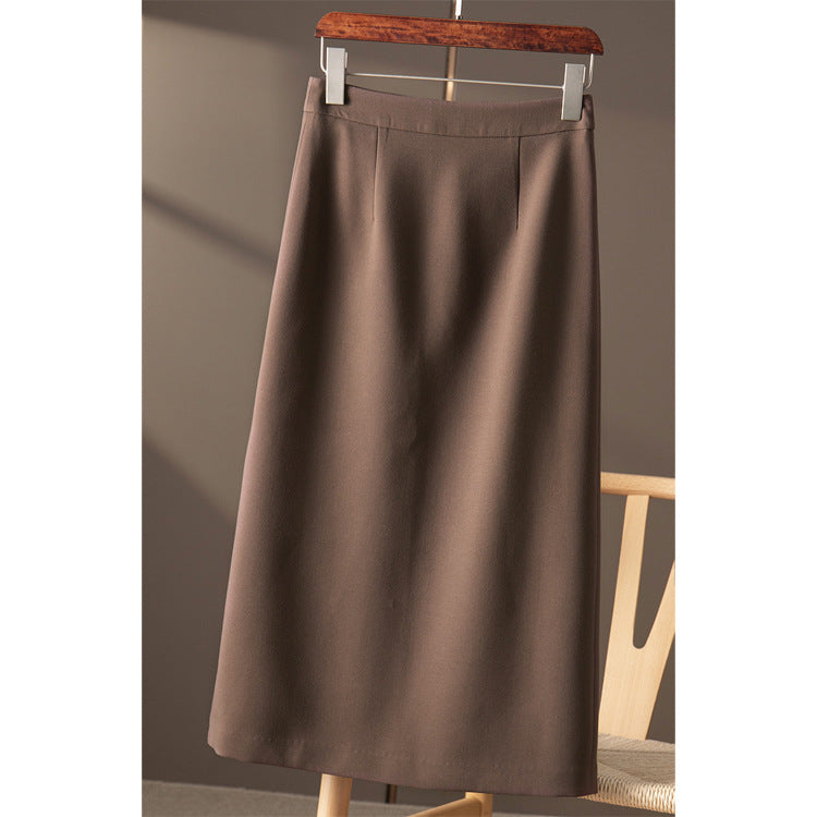 Women's Elegant Midi Skirt with High Waist Mune Fashion