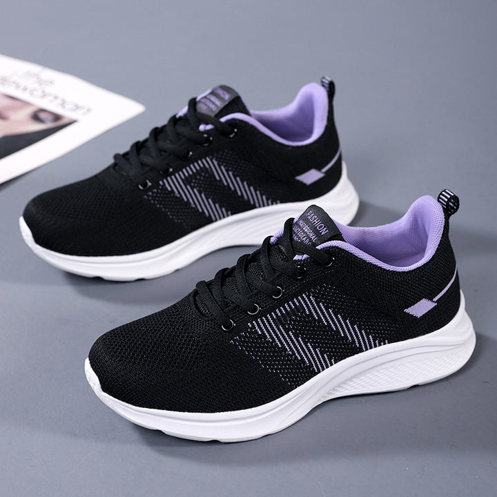 Women's lightweight knitted fitness sneakers with seamless upper material, adaptive EVA cushioning, and ergonomic heel padding Mune Fashion