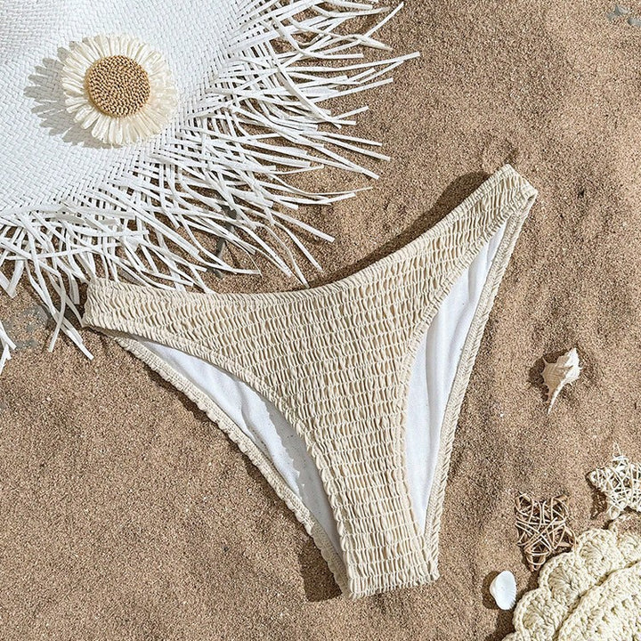 Women's high-waisted bikini bottom with elegant ruffle design Mune Fashion
