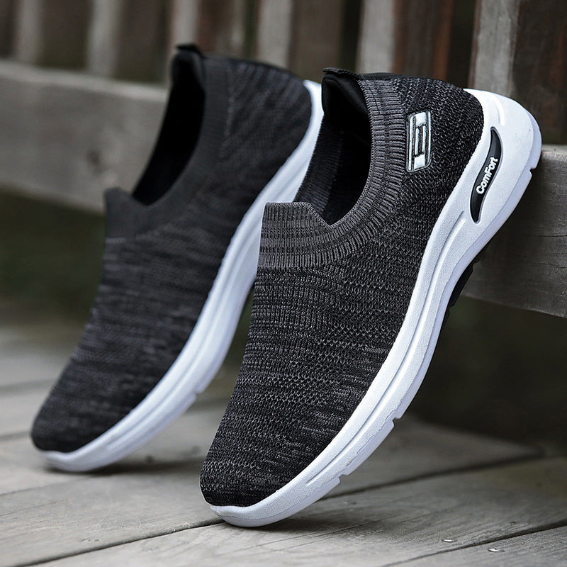 Men's knitted slip-on running shoe with memory foam comfort insole Mune Fashion
