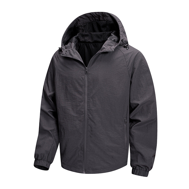 Men's Lightweight Transitional Jacket with Hood and Breathable Inserts Mune Fashion