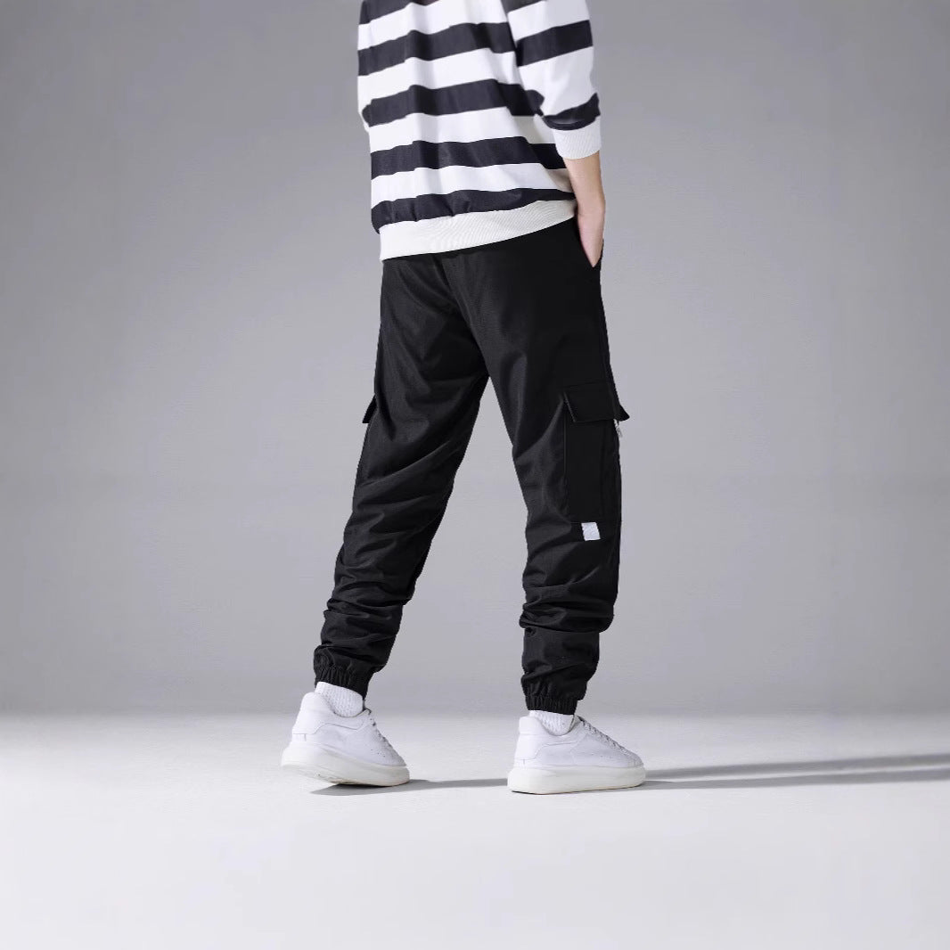 Men's Utility Cargo Pants in Jogger Style with Drawstring Waistband, Elastic Leg Openings & Multiple Pockets Mune Fashion
