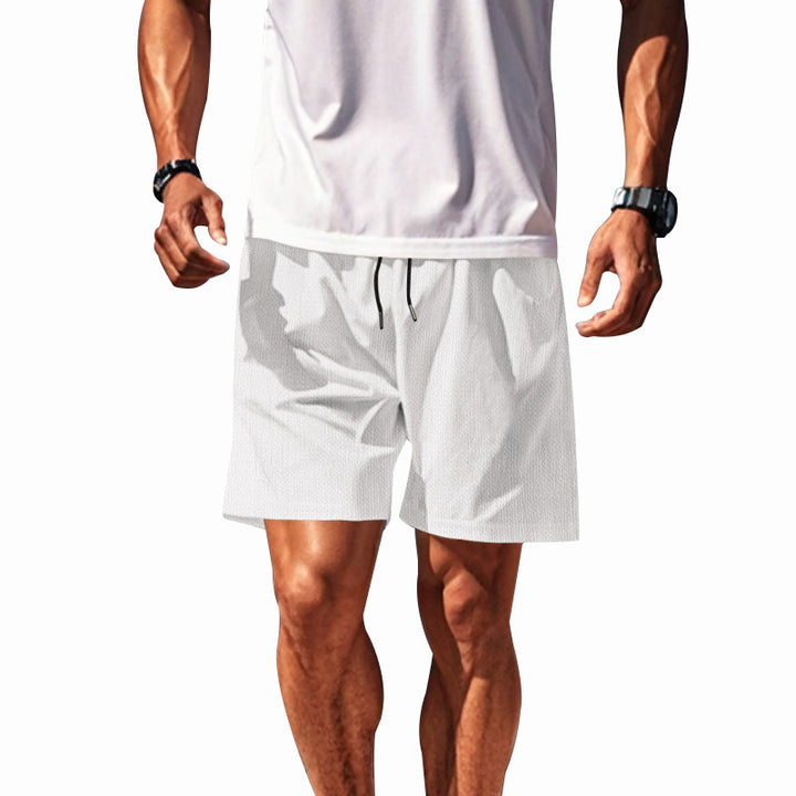 Men's two-layer swim shorts with integrated compression inner shorts and hidden cell phone pocket Mune Fashion