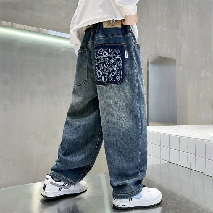 Men's loose denim pants with creative pockets Mune Fashion