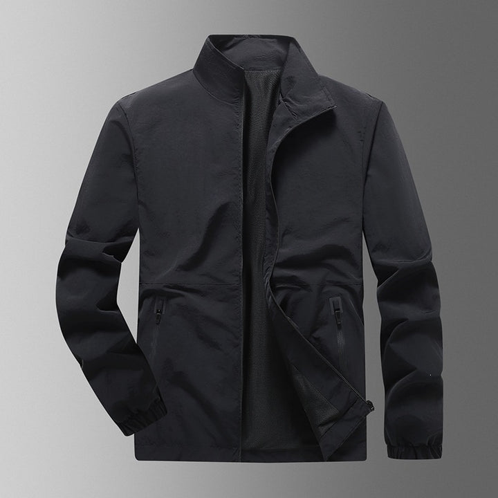 Men's Lightweight Wind Jacket with High Collar Mune Fashion