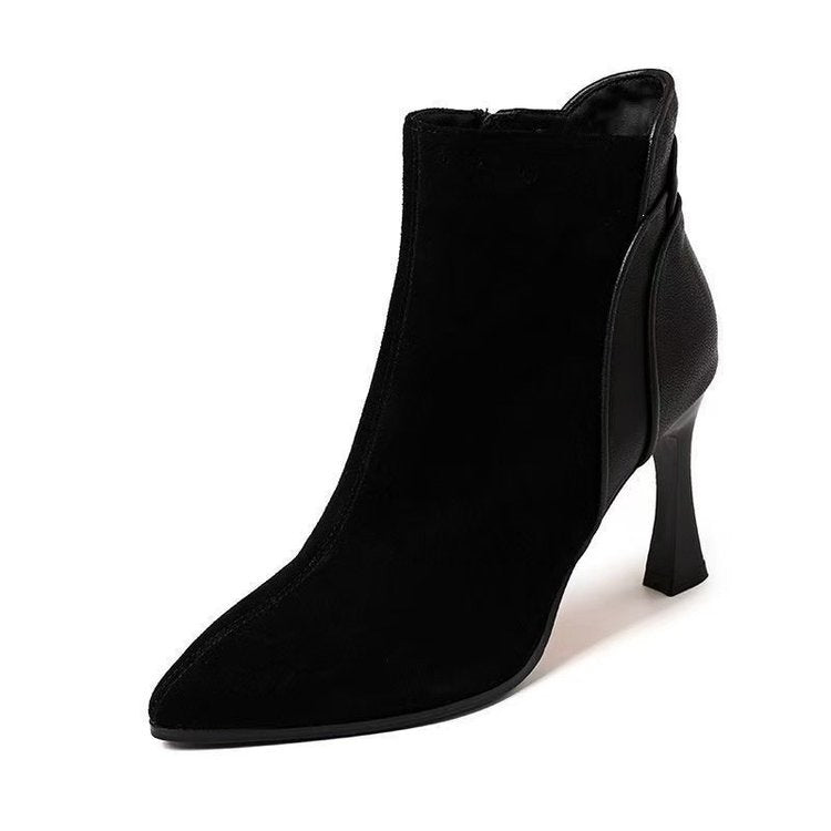 Women's Elegant Ankle Boots with Pointed Toe and High Heel Mune Fashion