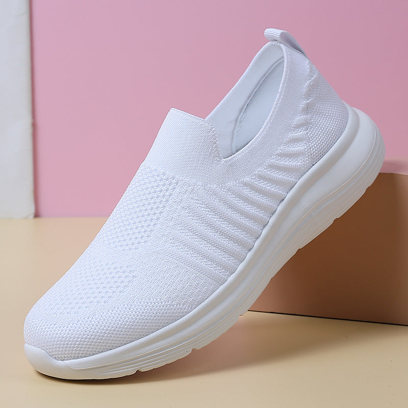 Women's breathable knitted slip-on shoes with viscoelastic insole and flexible rubber outsole Mune Fashion