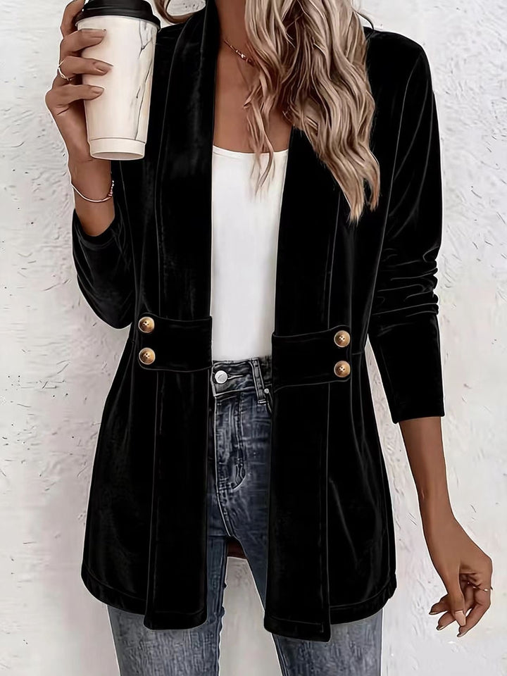 Women Elegant Velvet Blazer Mune Fashion