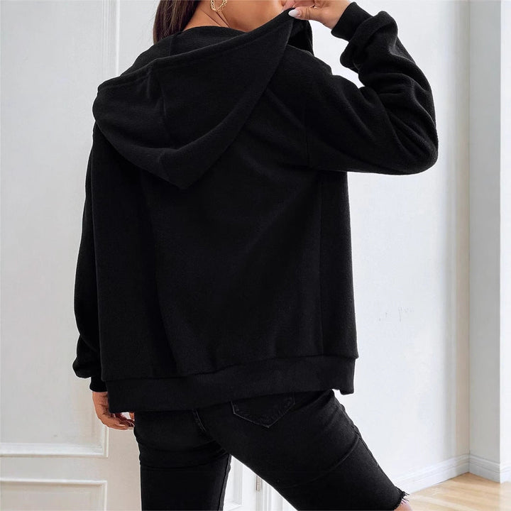 Women's Fleece Jacket with Hood and Practical Pockets Mune