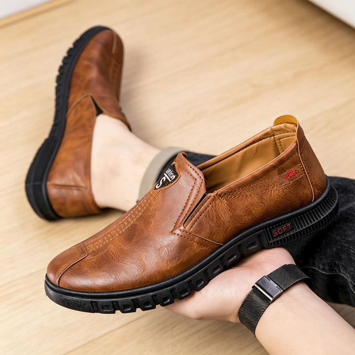 Men's Comfortable Slip-On Leather Shoes Mune Fashion
