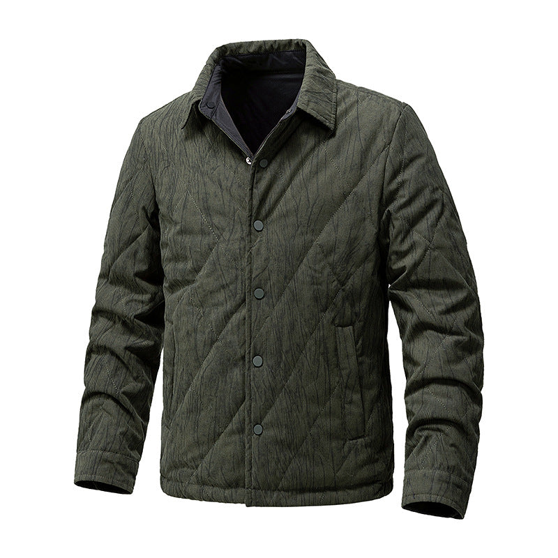 Men's lightly padded quilted transitional jacket with shirt collar Mune Fashion