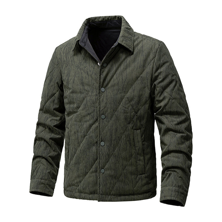Men's lightly padded quilted transitional jacket with shirt collar Mune Fashion