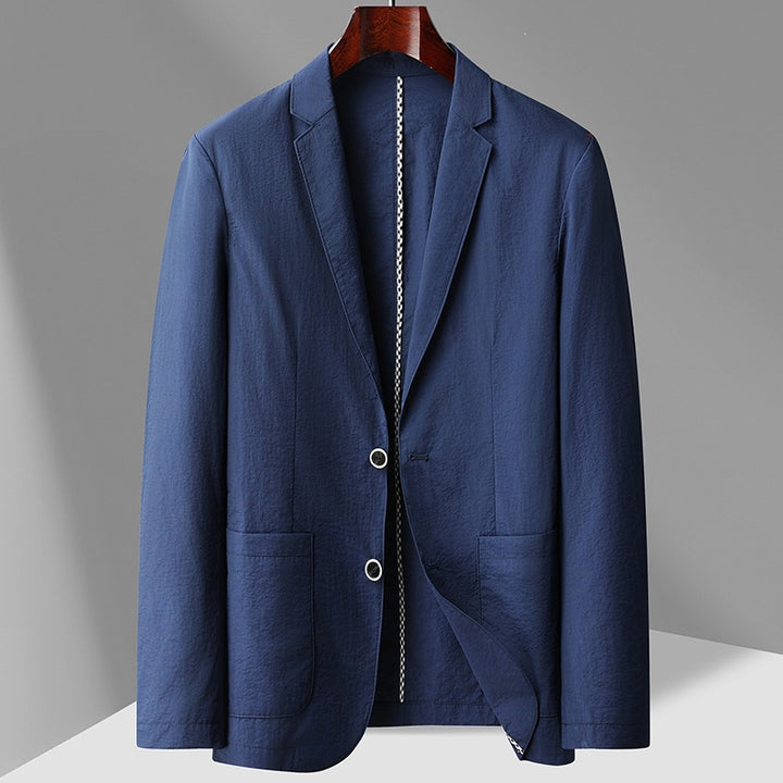 Men's Lightweight Unstructured Blazer with Patch Pockets & Notched Lapel Mune Fashion