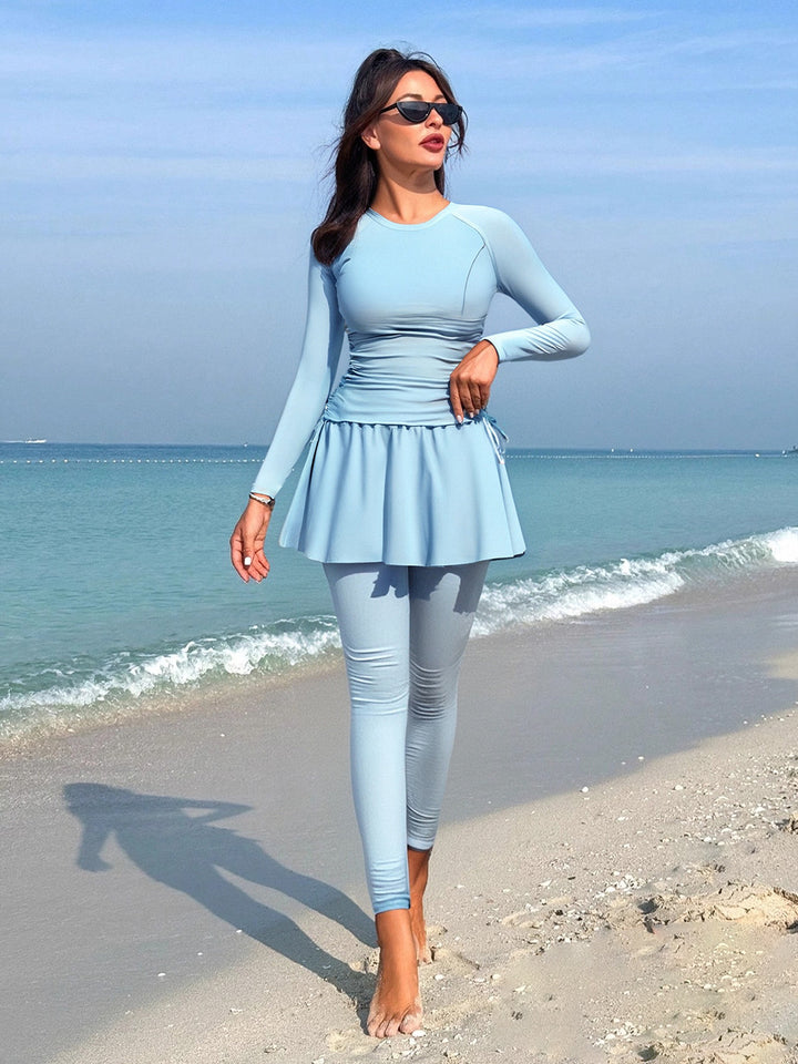 Women's UV Protection Sport Swimsuit with Asymmetrical Skirt Mune Fashion