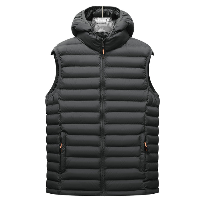 Women's ultralight quilted hooded vest with thermal filling and high standing collar Mune Fashion