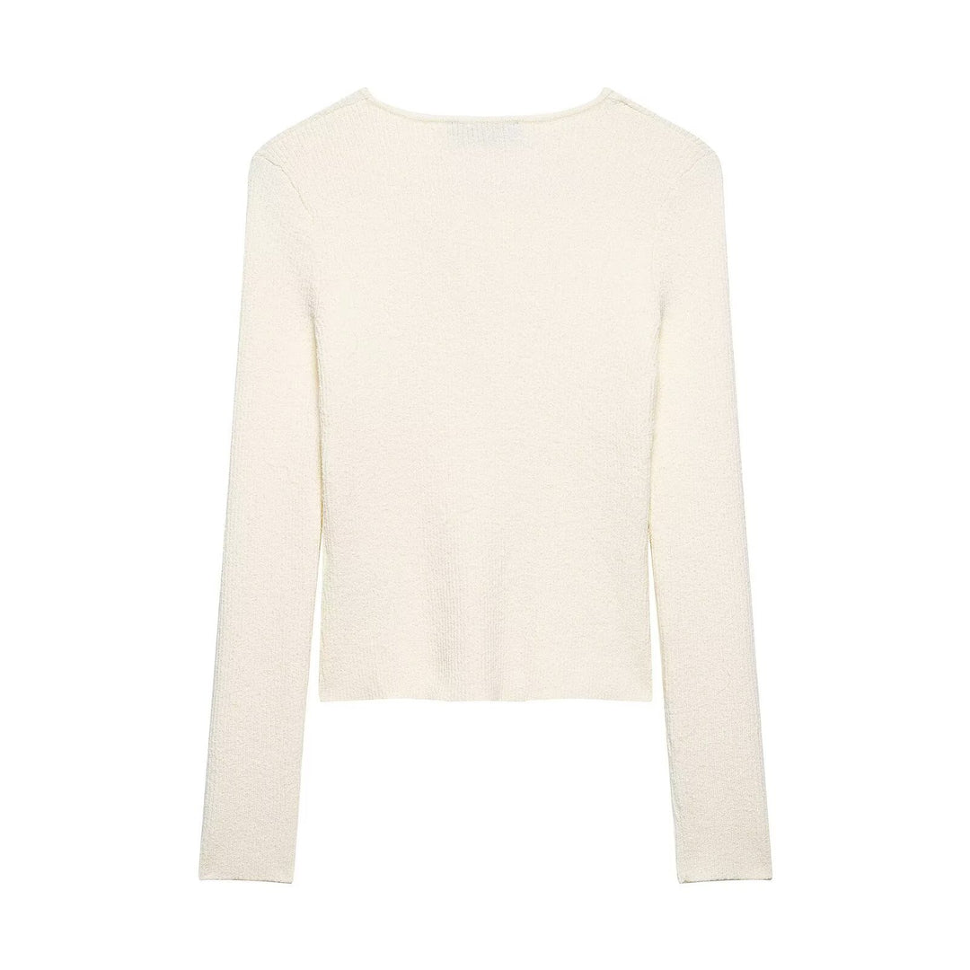 Women Asymmetrical Cardigan with Diagonal Button Closure Mune Fashion