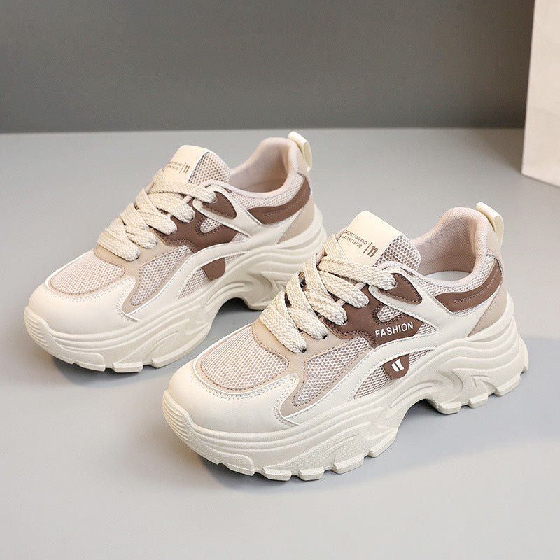 Women's Fashionable Chunky Sneakers with Breathable Mesh Upper and Comfortable Cushioning Mune Fashion