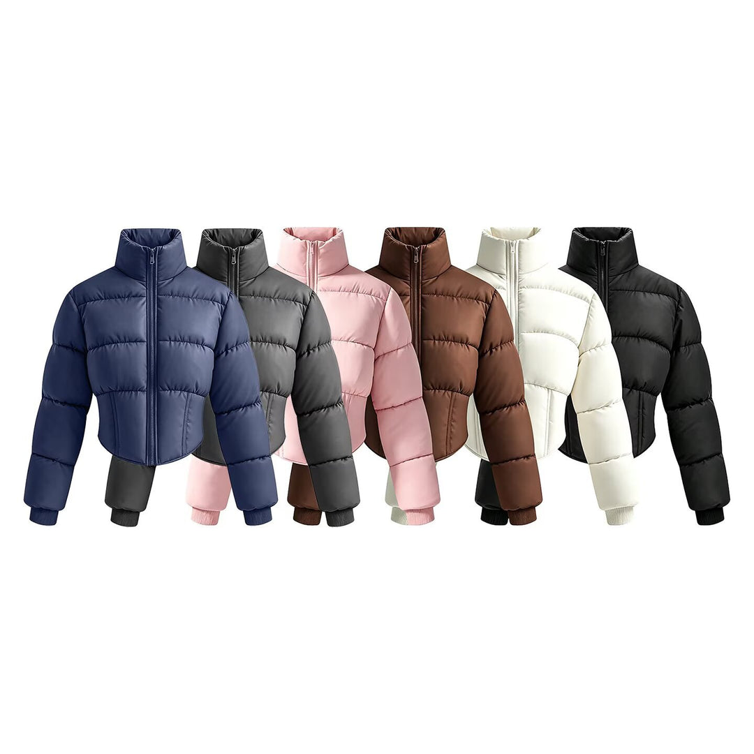 Women short cut quilted jacket with fitted corset section Mune Fashion