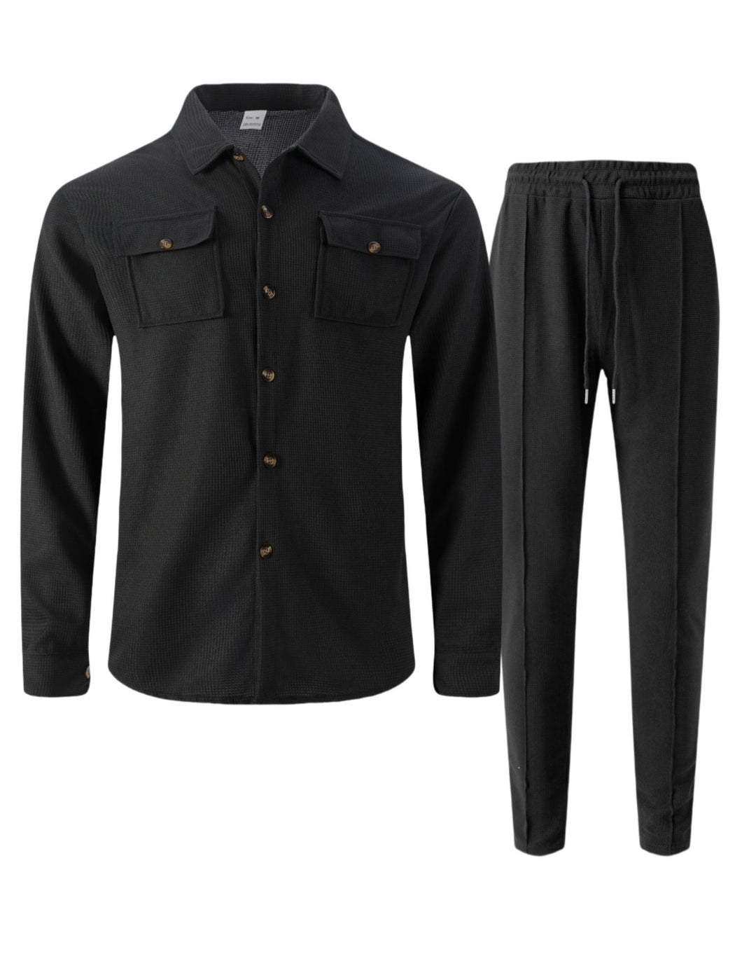 Men's Leisure Suit with Modern Check Pattern Mune