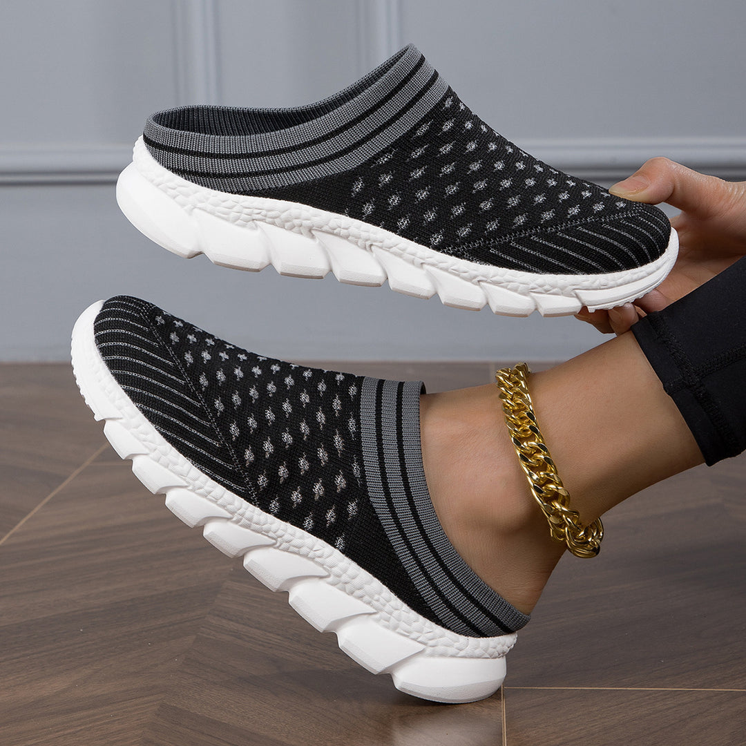 Women's nano sock-like comfort slippers with point-elastic knitted upper, segmented cushioning sole, and soft comfort insole Mune Fashion