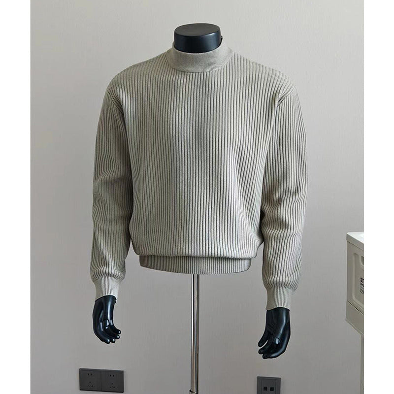 Men's Stylish Chunky Knit Sweater with Stand-Up Collar Mune Fashion