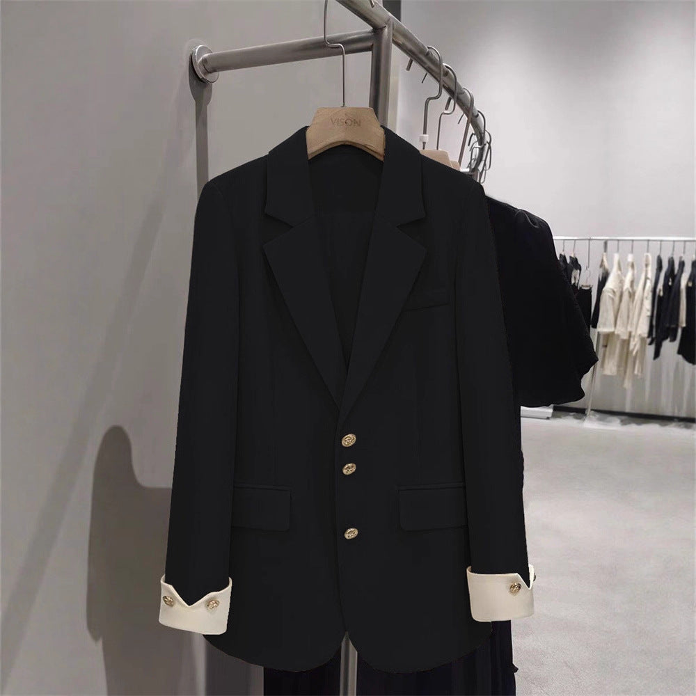 Women Elegant Blazer with Golden Button Details Mune Fashion
