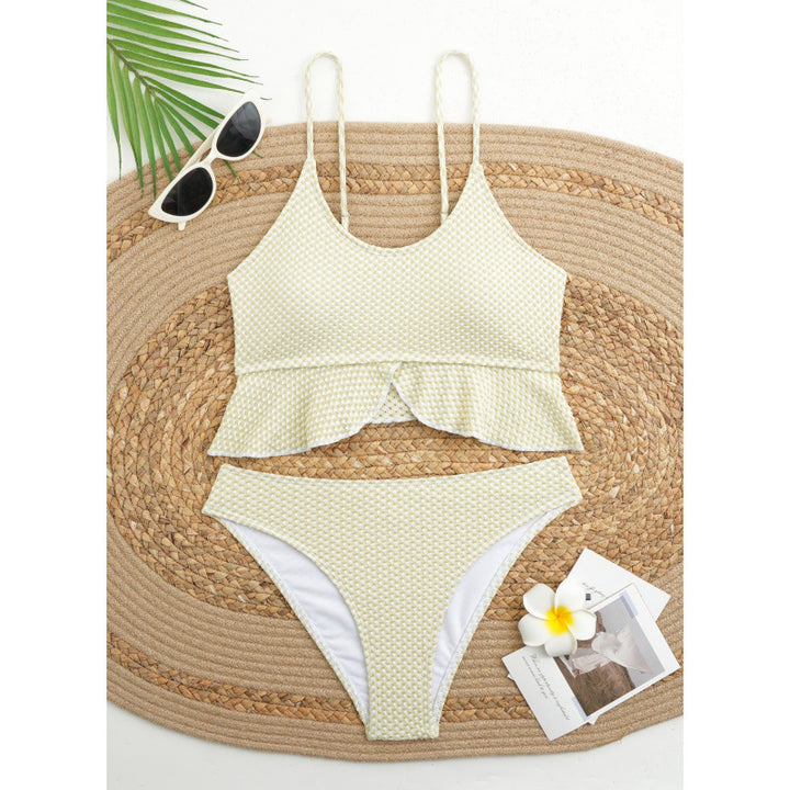 Women's versatile bikini with ruffles and check pattern Mune Fashion