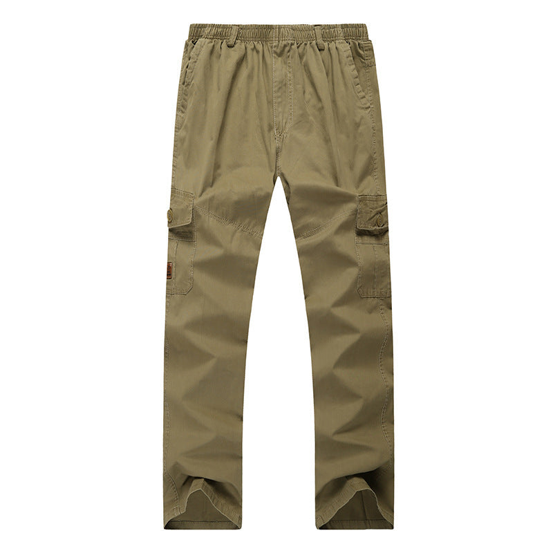 Men's cargo pants with elastic waistband, straight leg and multiple pockets Mune Fashion