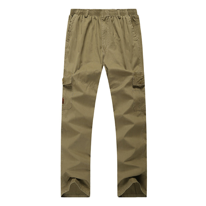 Men's cargo pants with elastic waistband, straight leg and multiple pockets Mune Fashion