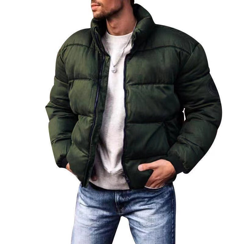 Men's padded quilted jacket with high standing collar, thermal filling, and elastic cuffs Mune Fashion