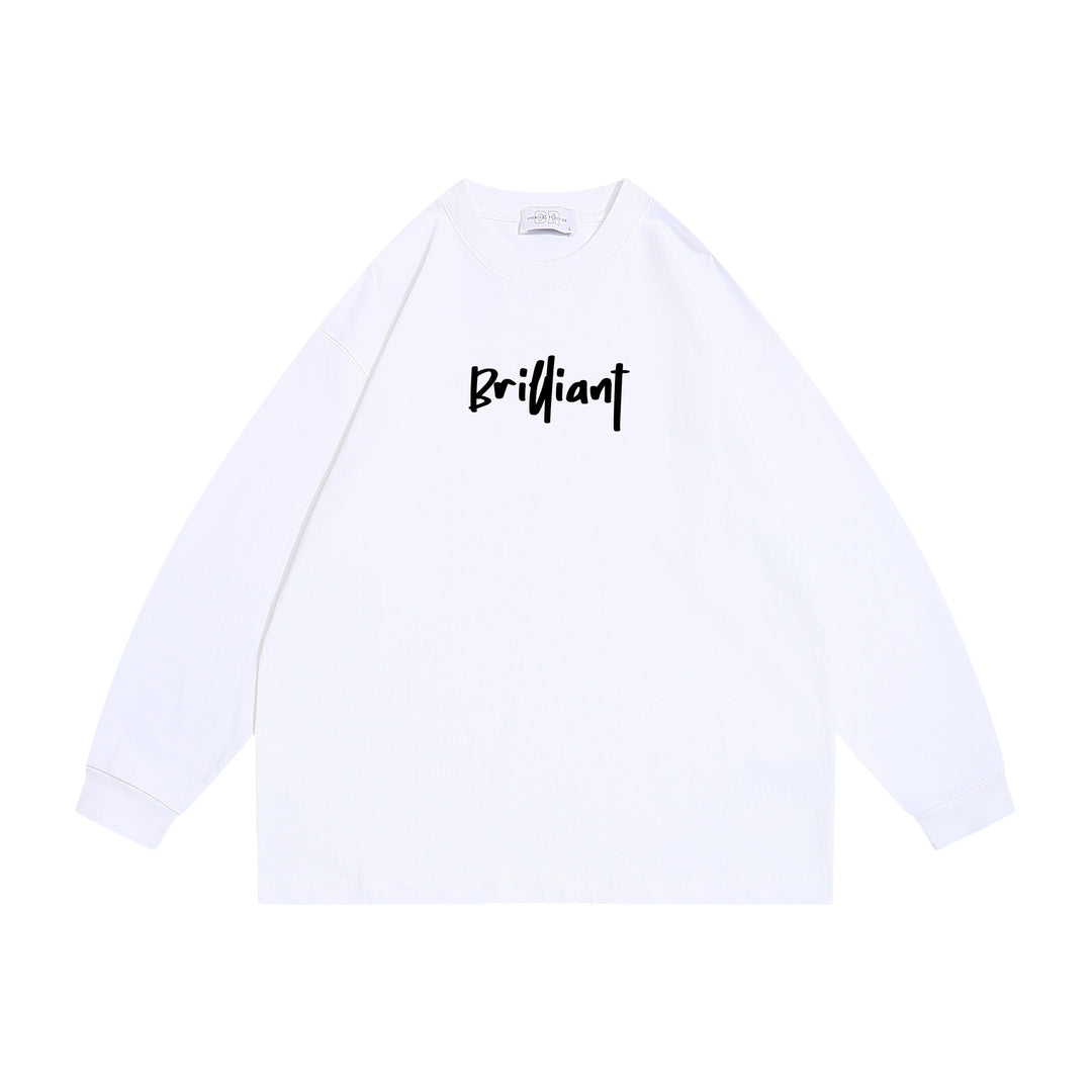 Unisex Oversized Sweatshirt with Front Print 'Brilliant', Raglan Sleeves and Ribbed Crew Neck Mune Fashion