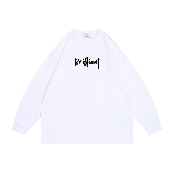 Unisex Oversized Sweatshirt with Front Print 'Brilliant', Raglan Sleeves and Ribbed Crew Neck Mune Fashion