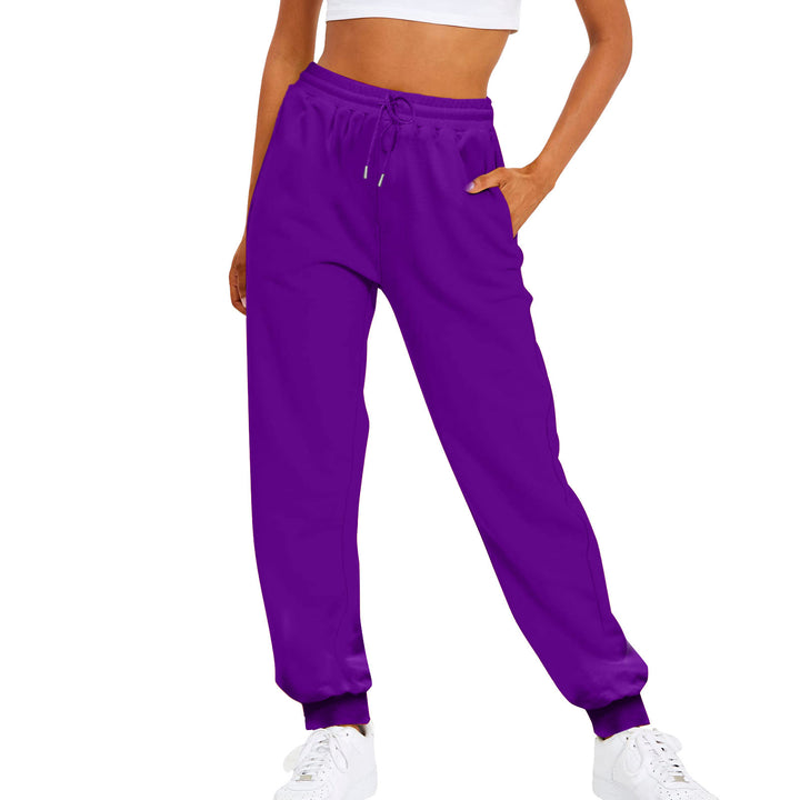 Women's comfortable jogging pants with drawstring, side pockets, and ribbed ankle cuffs Mune Fashion