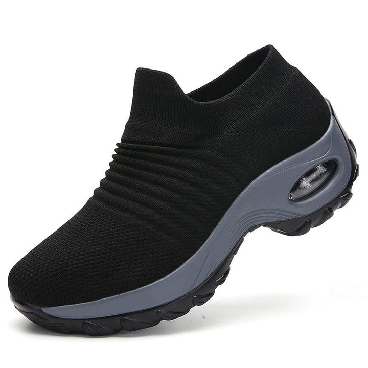 Women’s knitted sock sneaker with visible air chamber and cushioned platform sole Mune Fashion