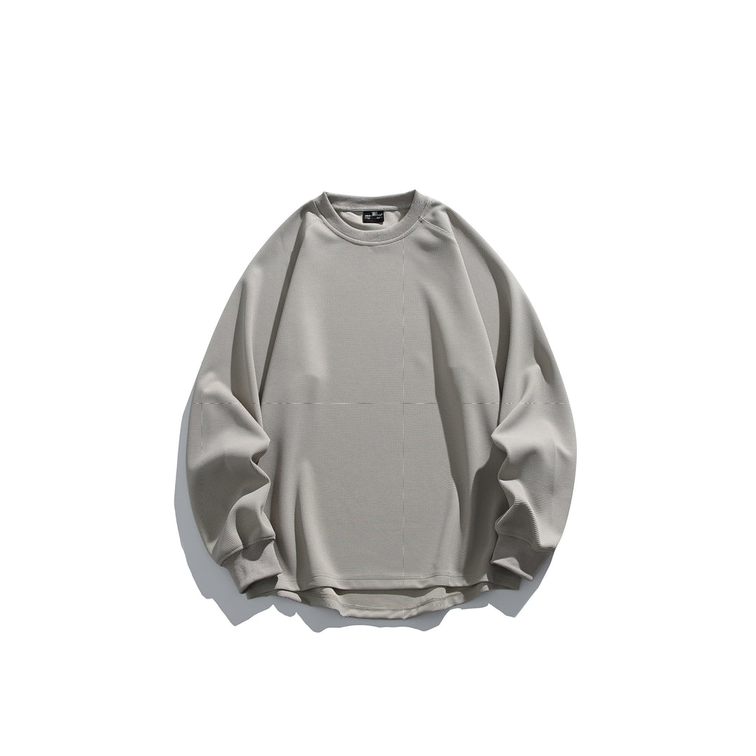 Unisex Oversize Waffle Knit Sweatshirt with Round Neck